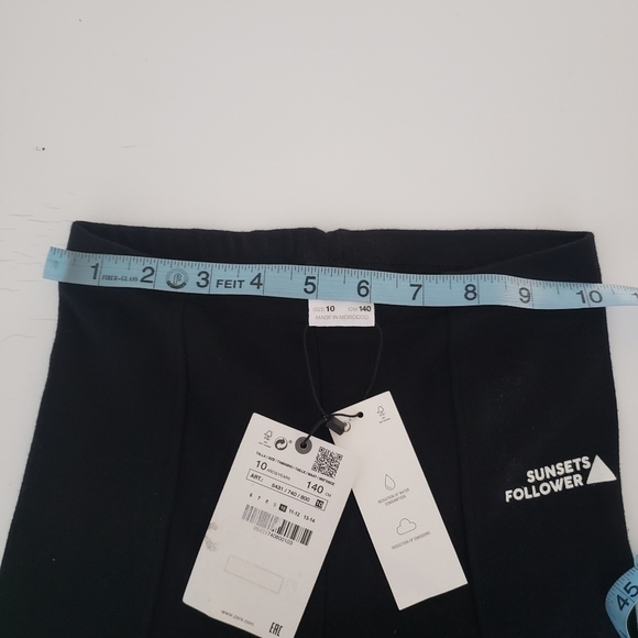 Zara Black label detail ribbed leggings jogger kid size 10 - Picture 5 of 7